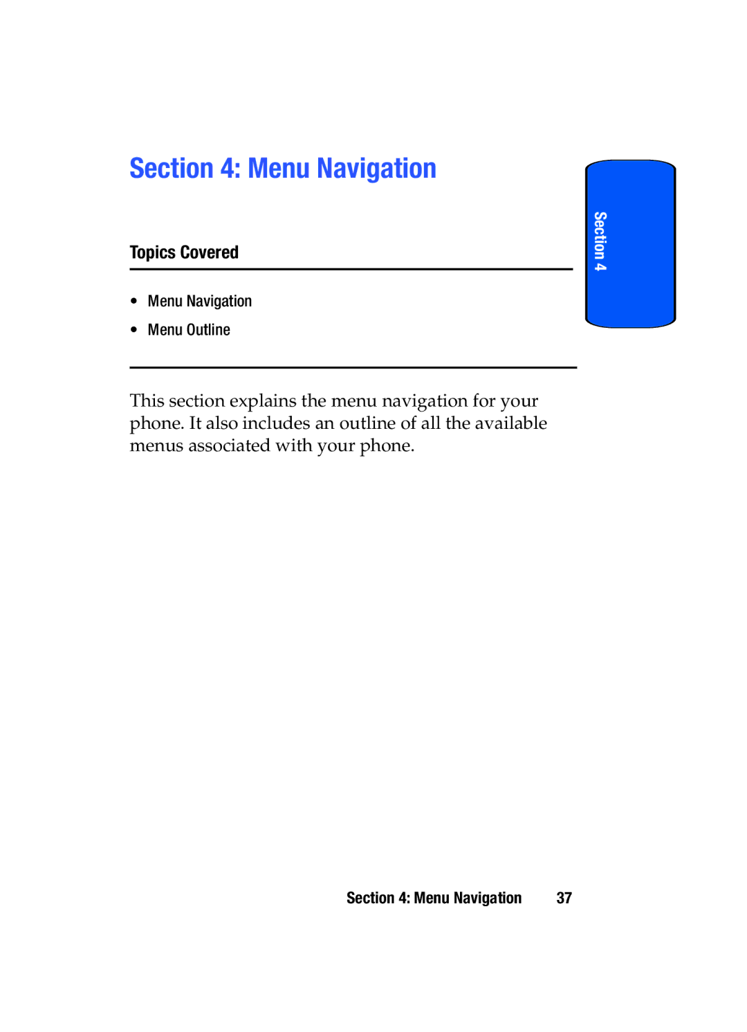 Samsung SGH-T509TSATMB manual Menu Navigation 