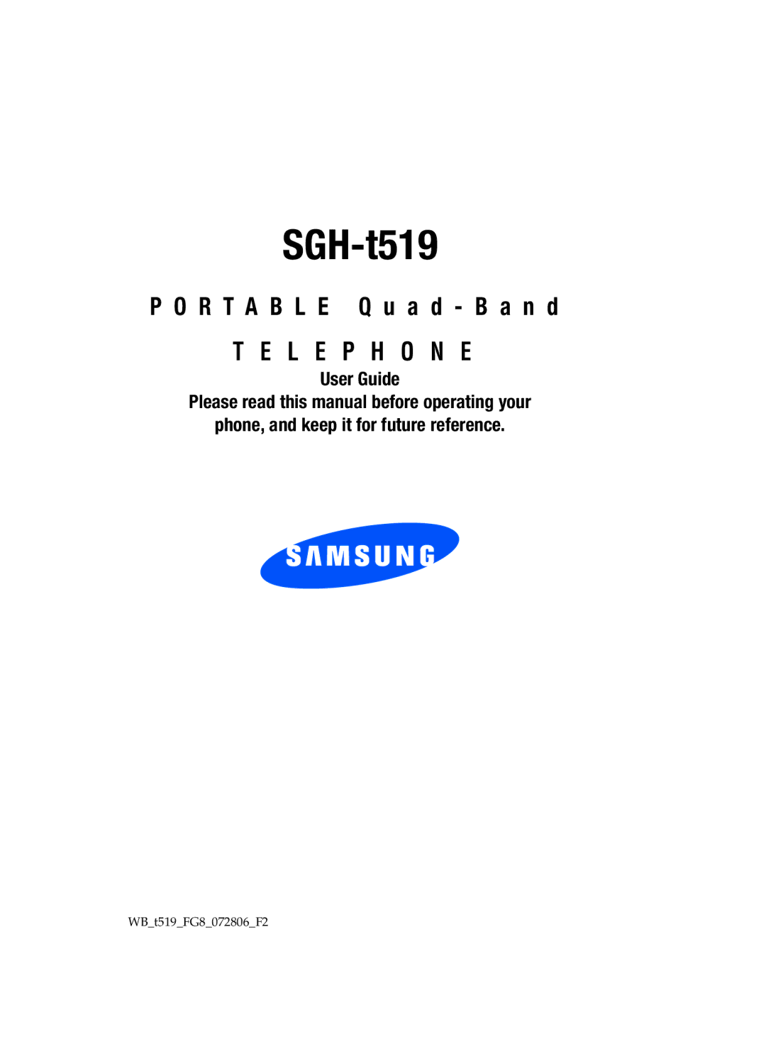 Samsung SGH-T519 manual SGH-t519 