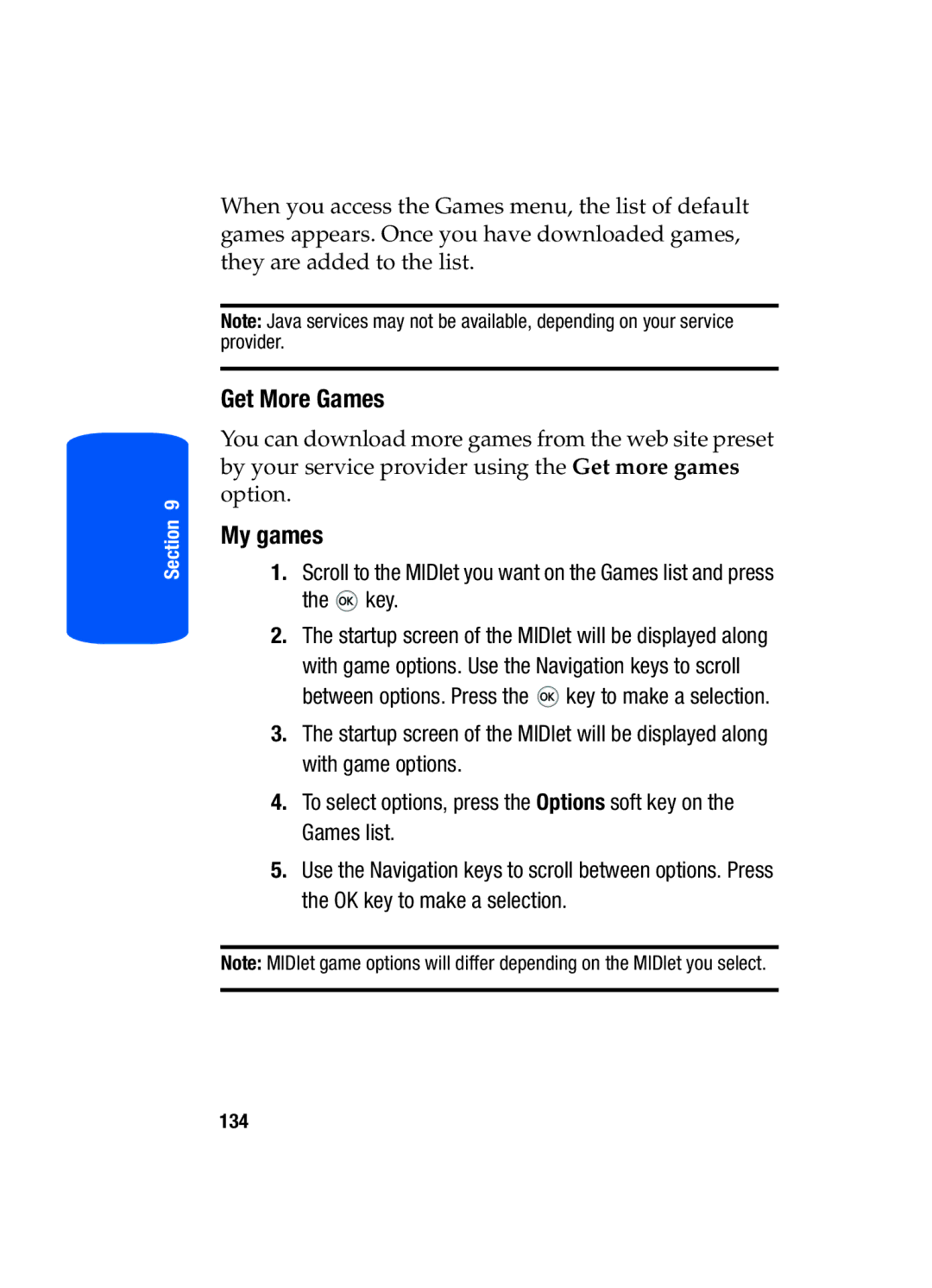 Samsung SGH-T519 manual Get More Games, My games 