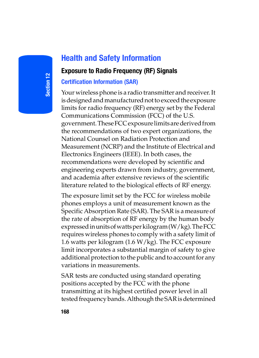 Samsung SGH-T519 Health and Safety Information, Exposure to Radio Frequency RF Signals, Certification Information SAR 