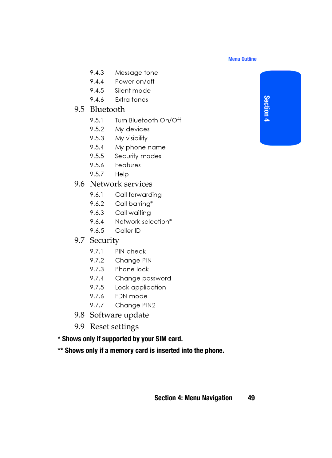 Samsung SGH-T519 manual Bluetooth 