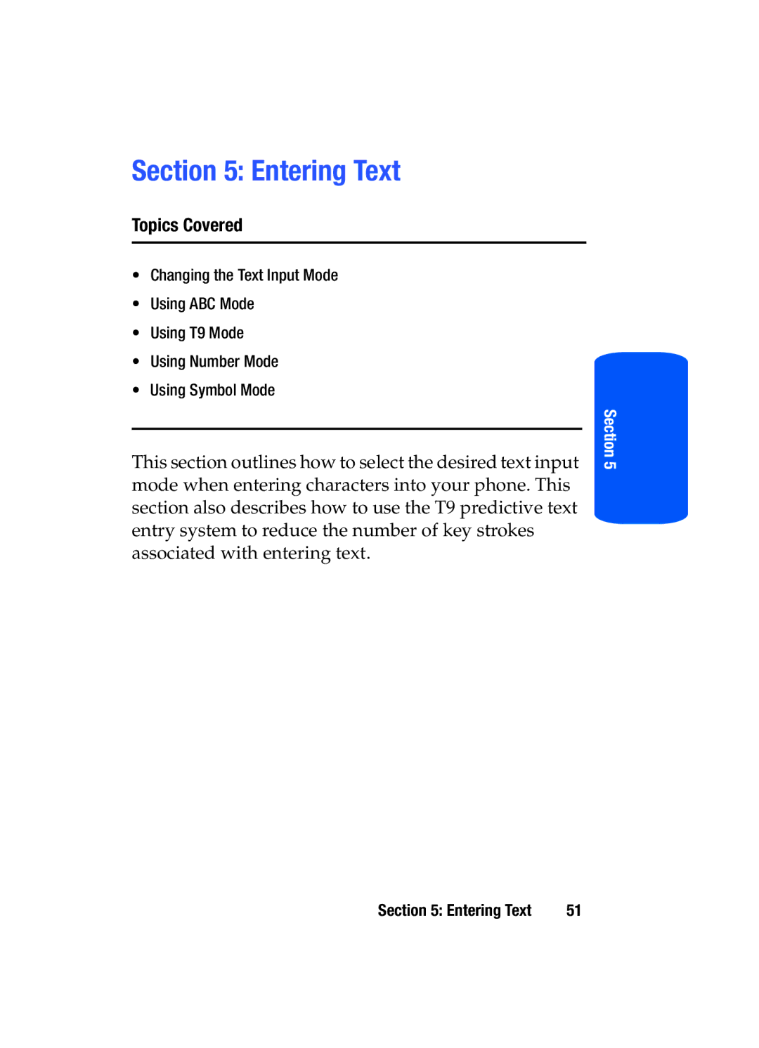 Samsung SGH-T519 manual Entering Text 