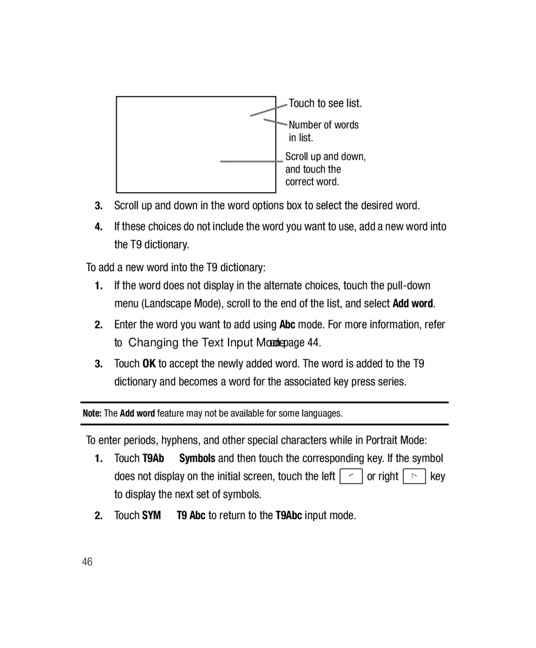 Samsung SGH-T528G user manual Touch to see list 