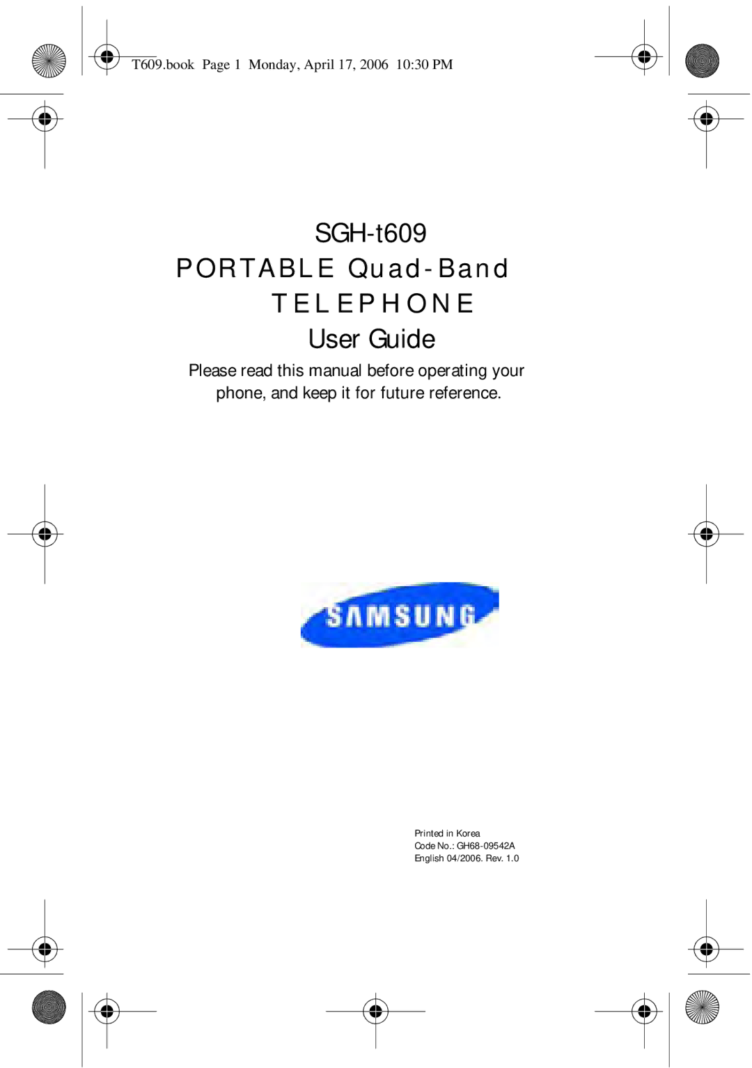 Samsung SGH-t609 manual L E P H O N E 