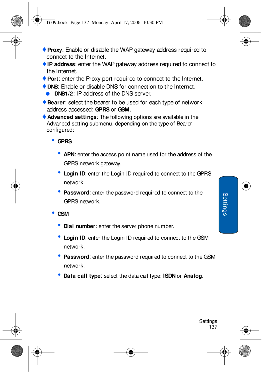 Samsung SGH-t609 manual Gprs 