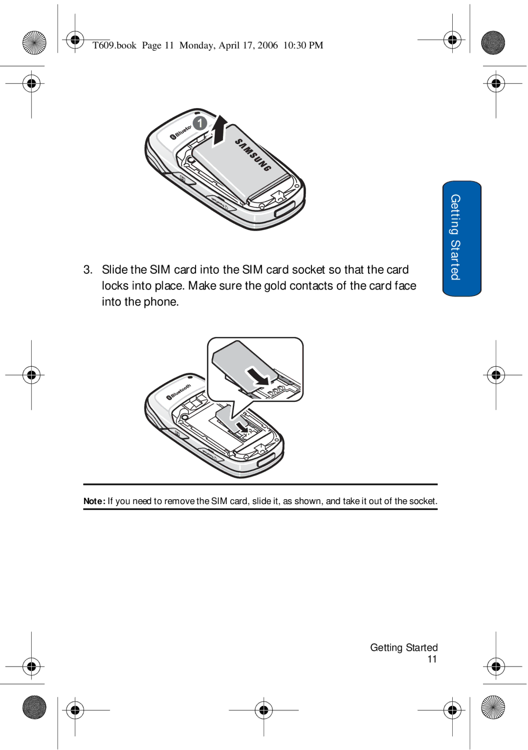 Samsung SGH-t609 manual Getting Started 