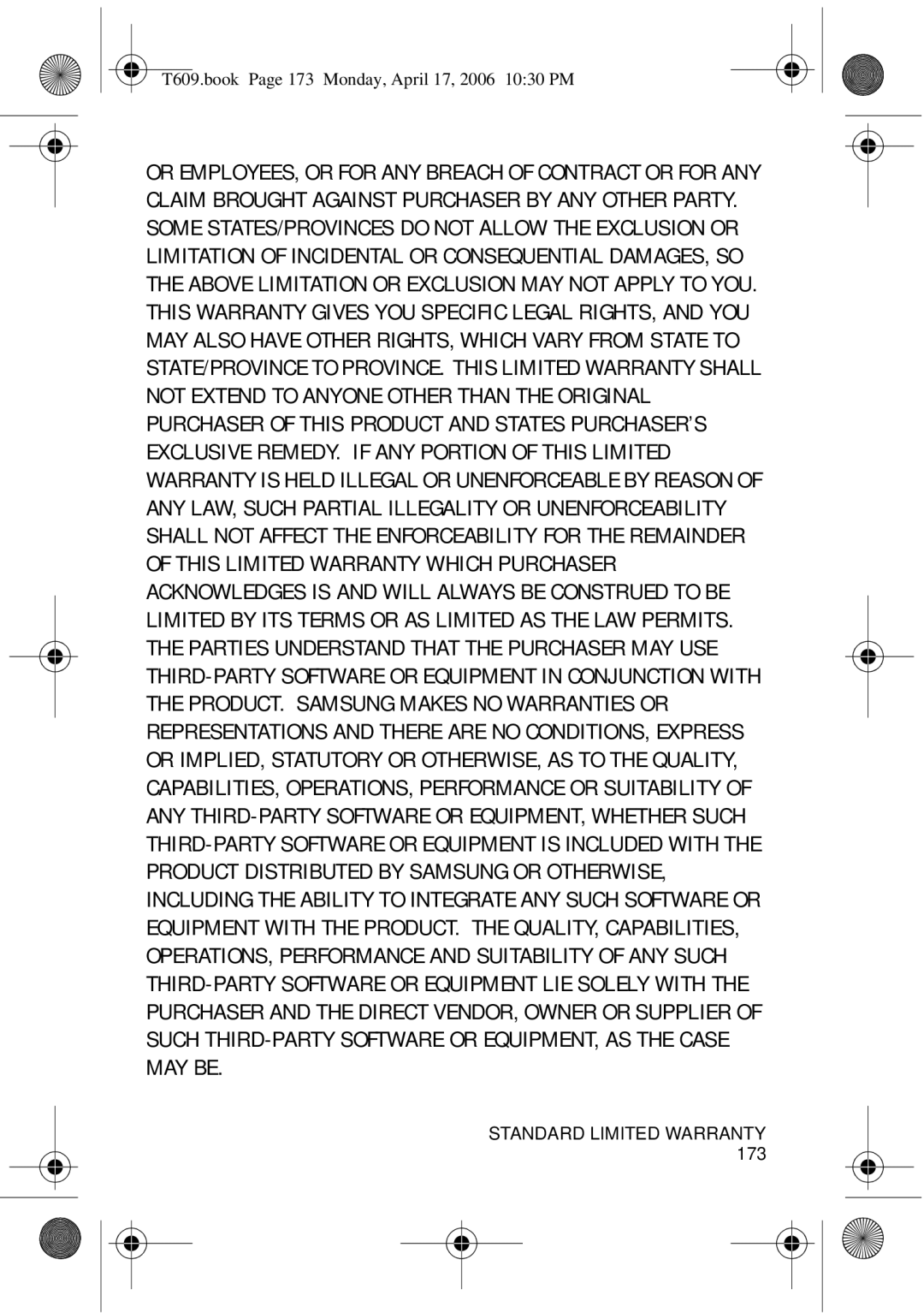 Samsung SGH-t609 manual T609.book Page 173 Monday, April 17, 2006 1030 PM 