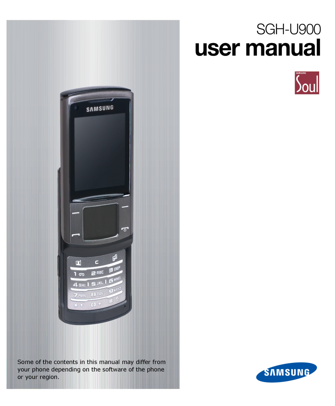 Samsung SGH-U900 user manual 