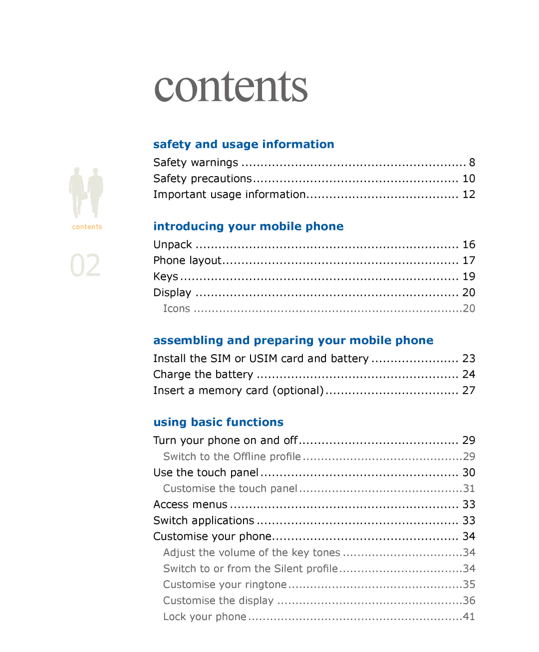 Samsung SGH-U900 user manual Contents 