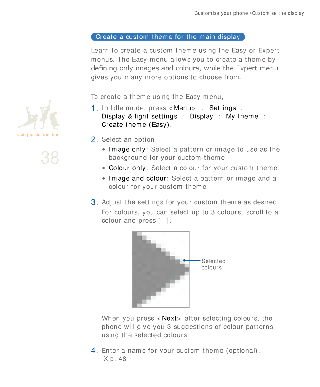 Samsung SGH-U900 user manual Create a custom theme for the main display 