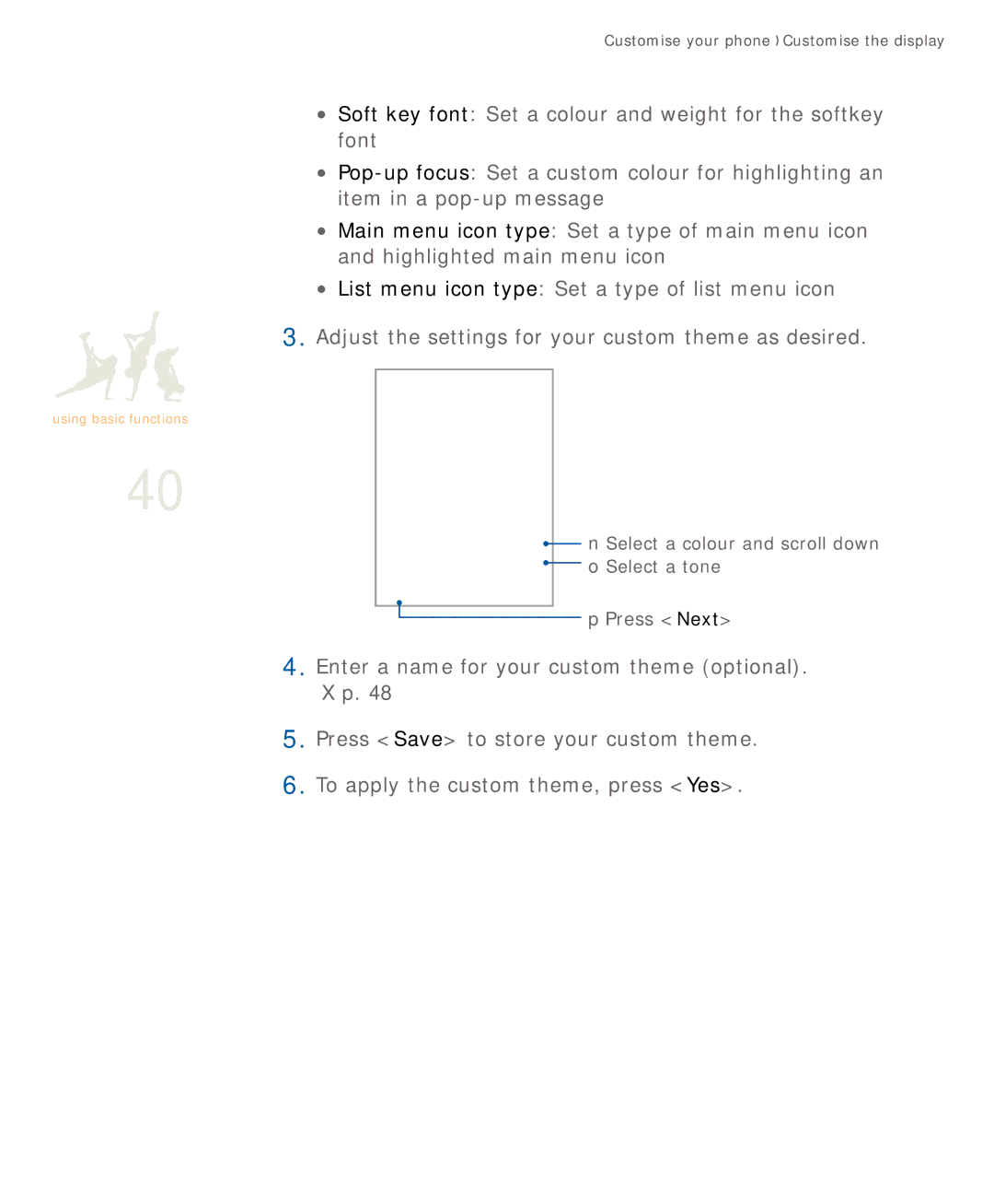 Samsung SGH-U900 user manual Customise your phone Customise the display 