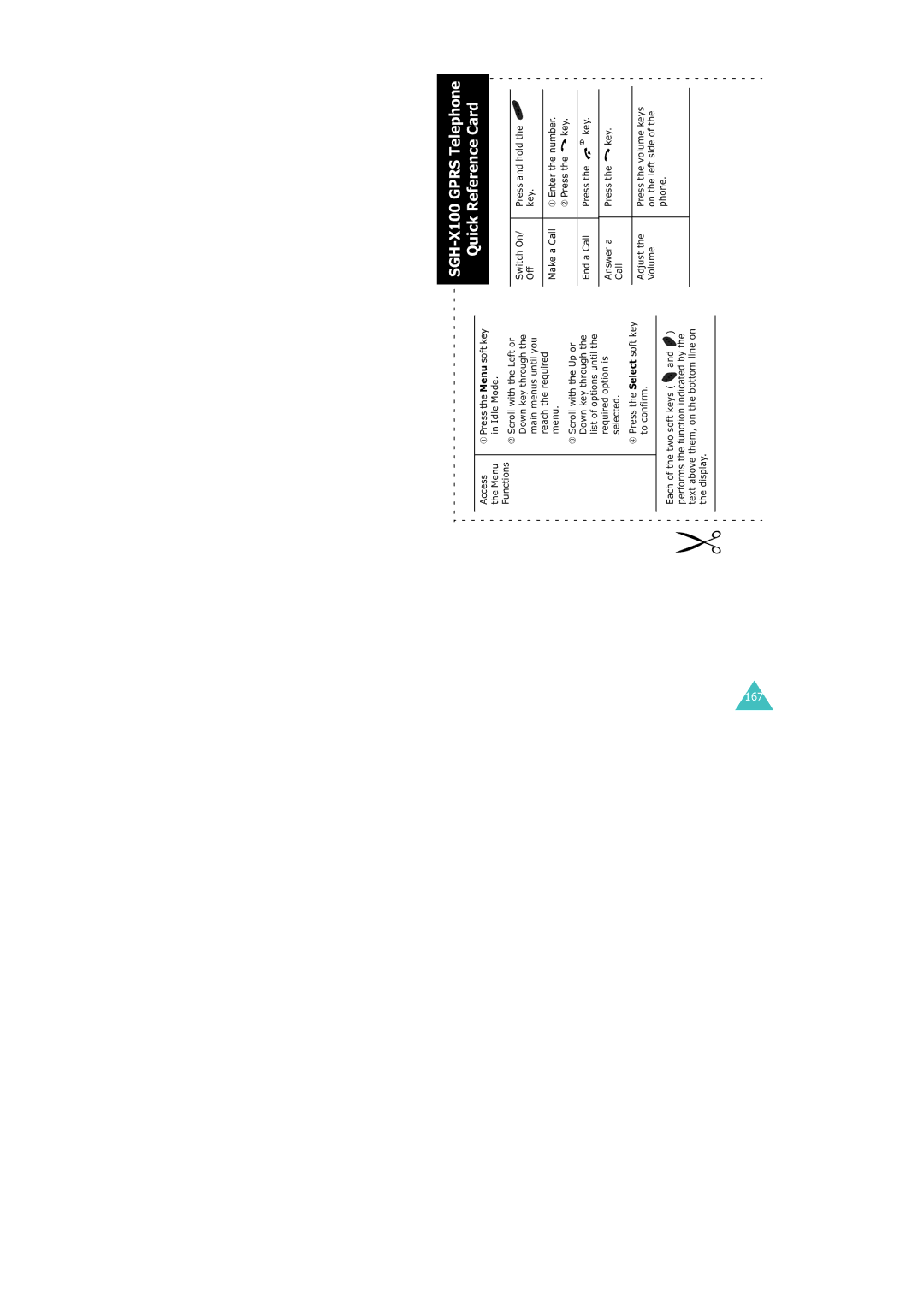 Samsung manual SGH-X100 Gprs Telephone Quick Reference Card 