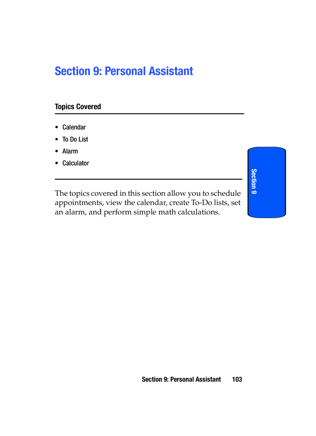 Samsung SGH-x475 manual Personal Assistant 