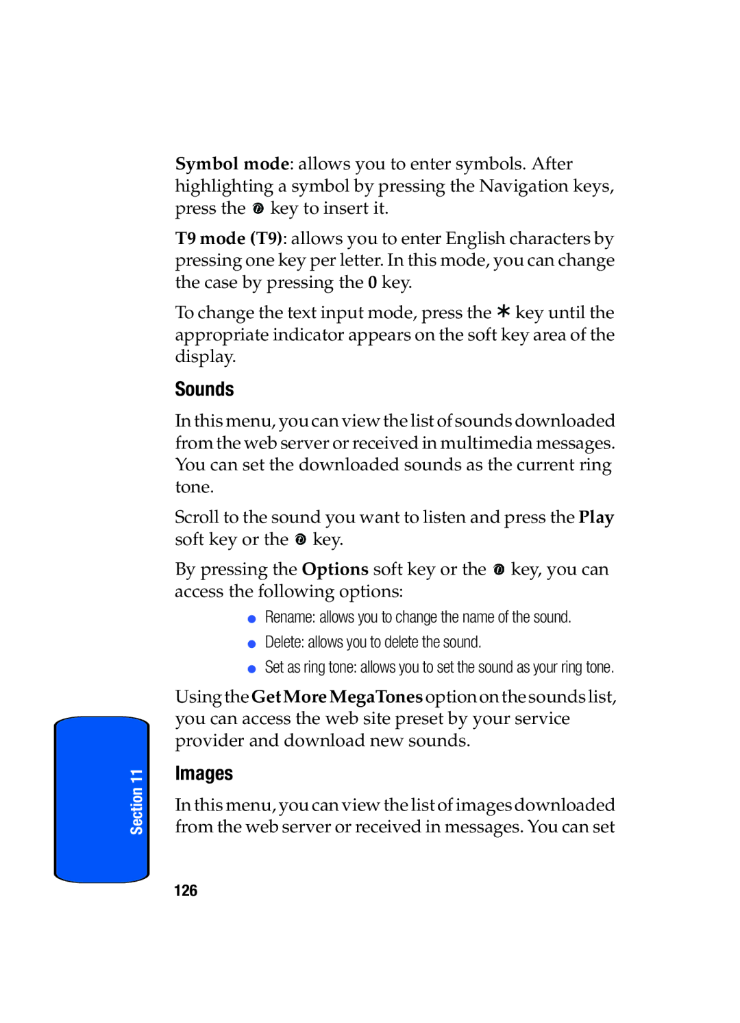 Samsung SGH-x475 manual Sounds, Images 