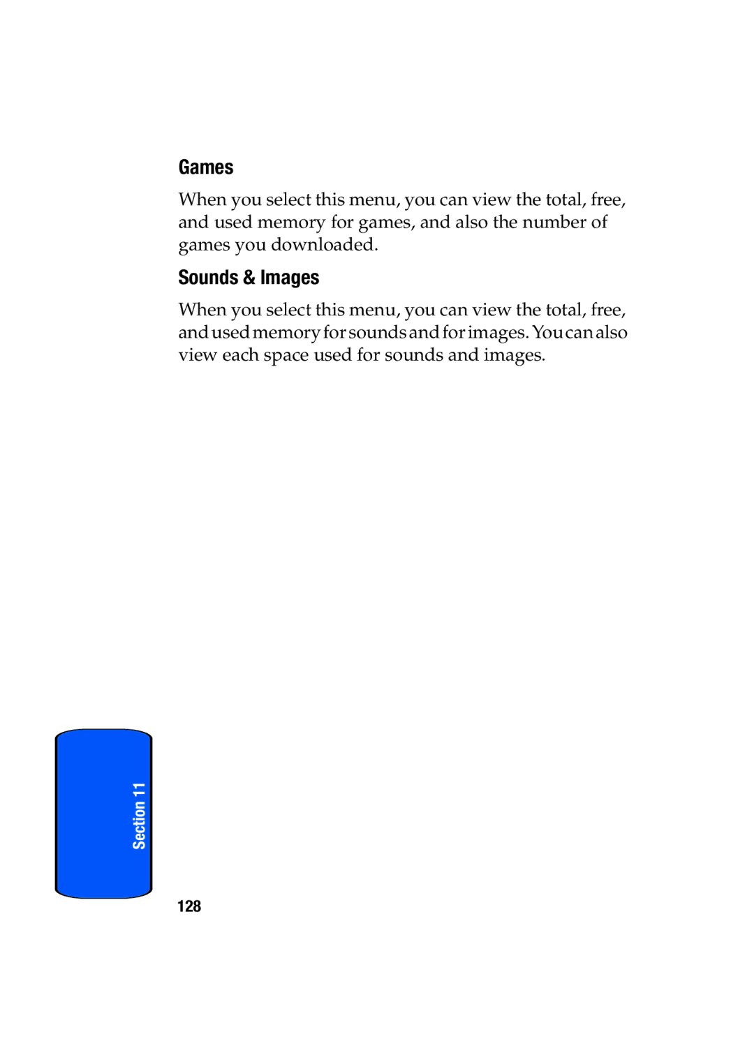 Samsung SGH-x475 manual Games, Sounds & Images 