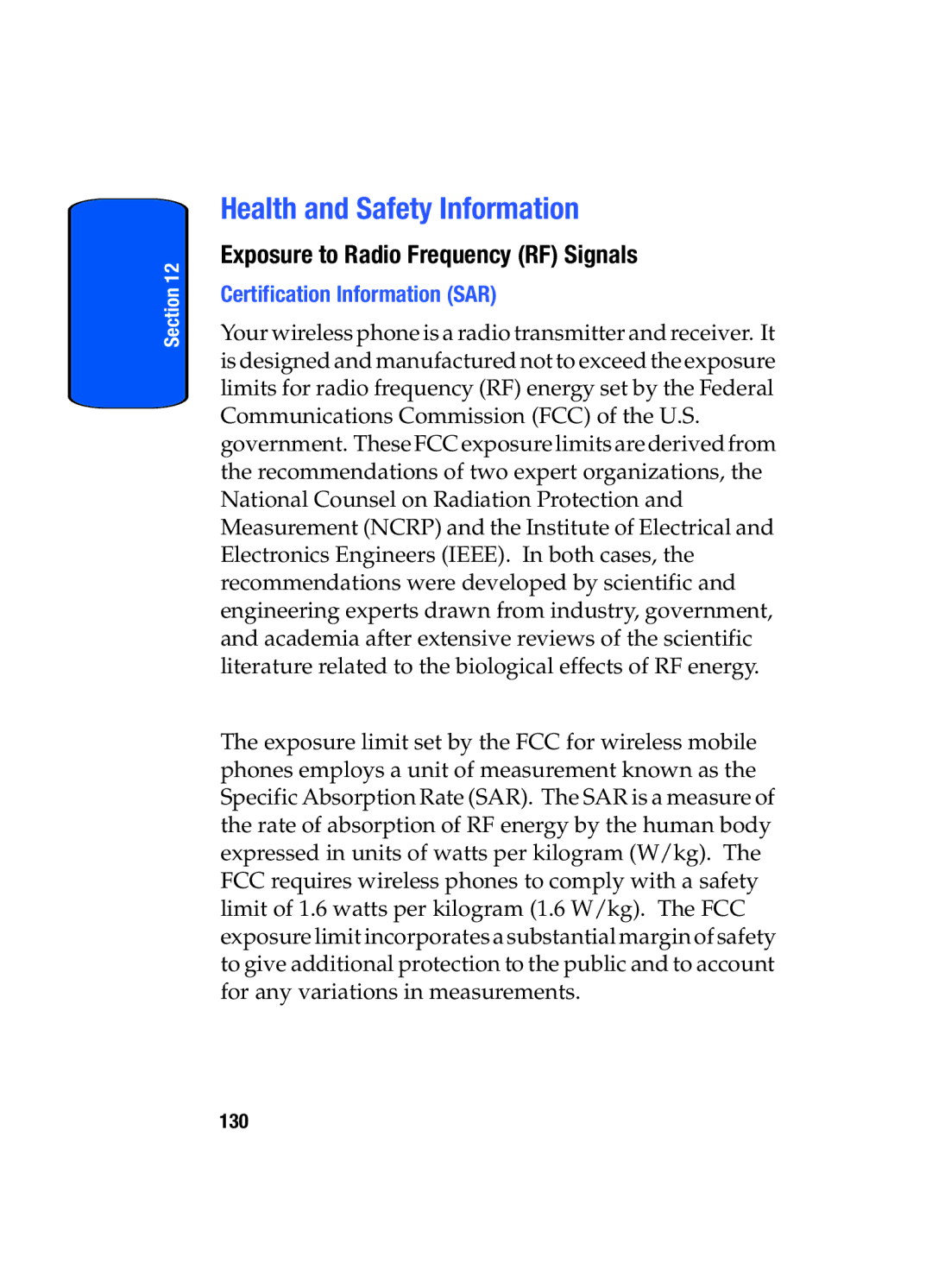 Samsung SGH-x475 Health and Safety Information, Exposure to Radio Frequency RF Signals, Certification Information SAR 