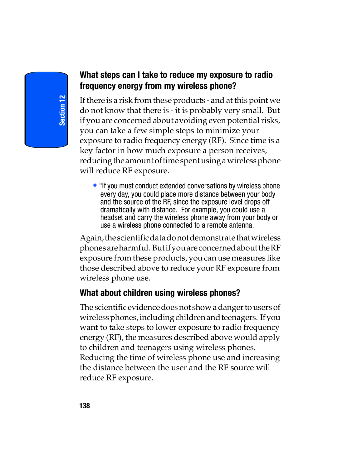 Samsung SGH-x475 manual What about children using wireless phones? 