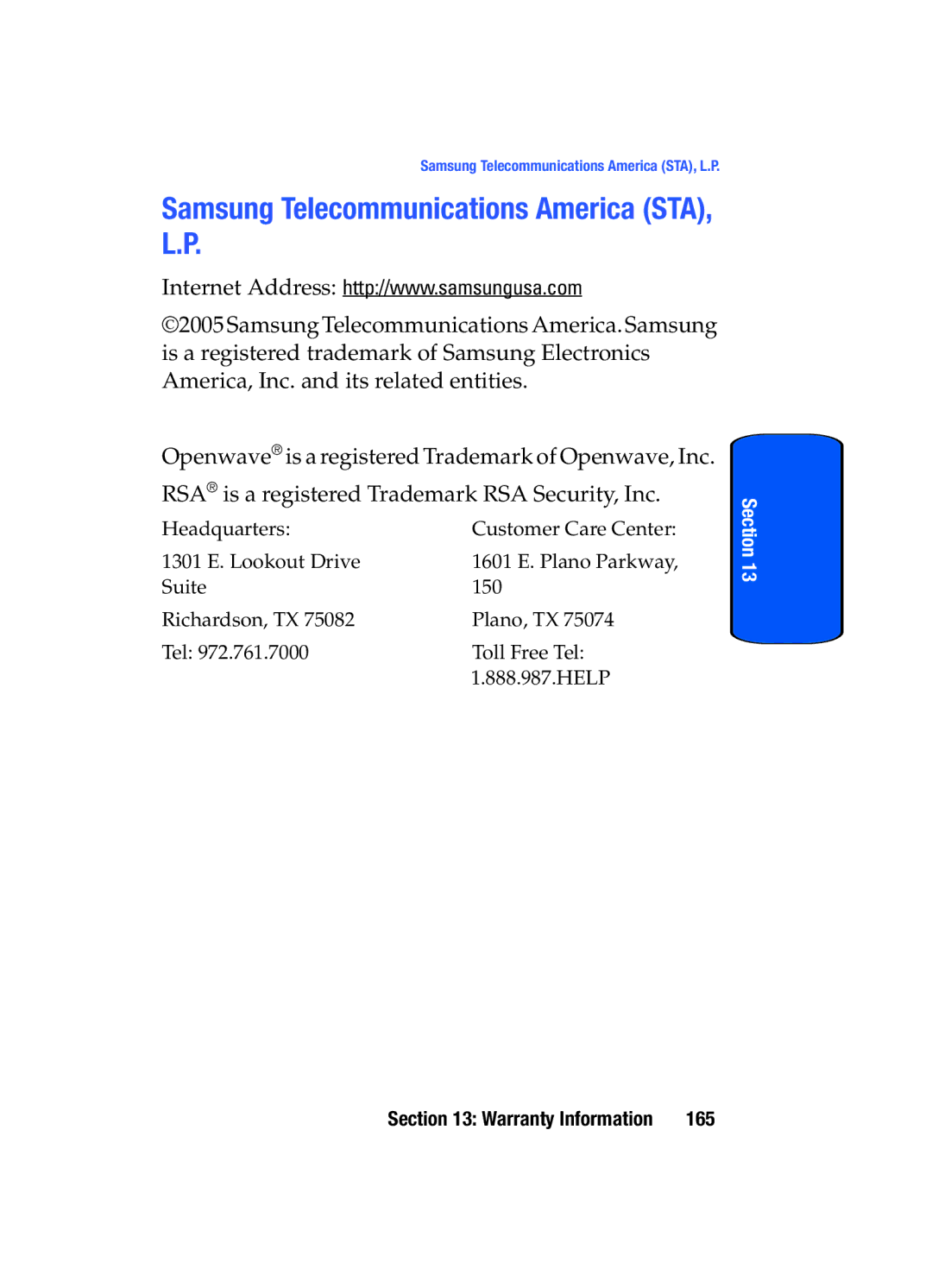 Samsung SGH-x475 manual 165 