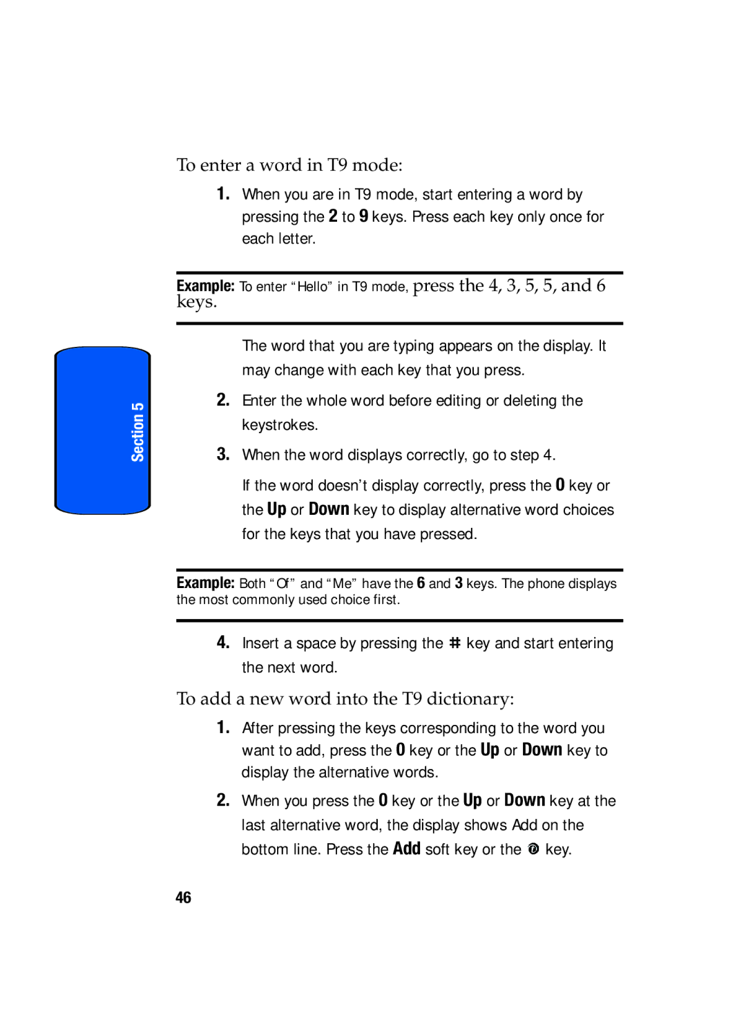 Samsung SGH-x475 manual To enter a word in T9 mode 