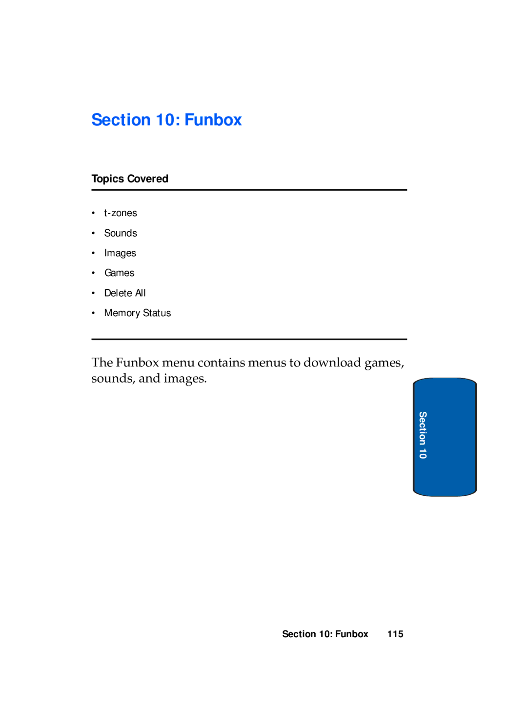 Samsung SGH-x495 Series manual Funbox 