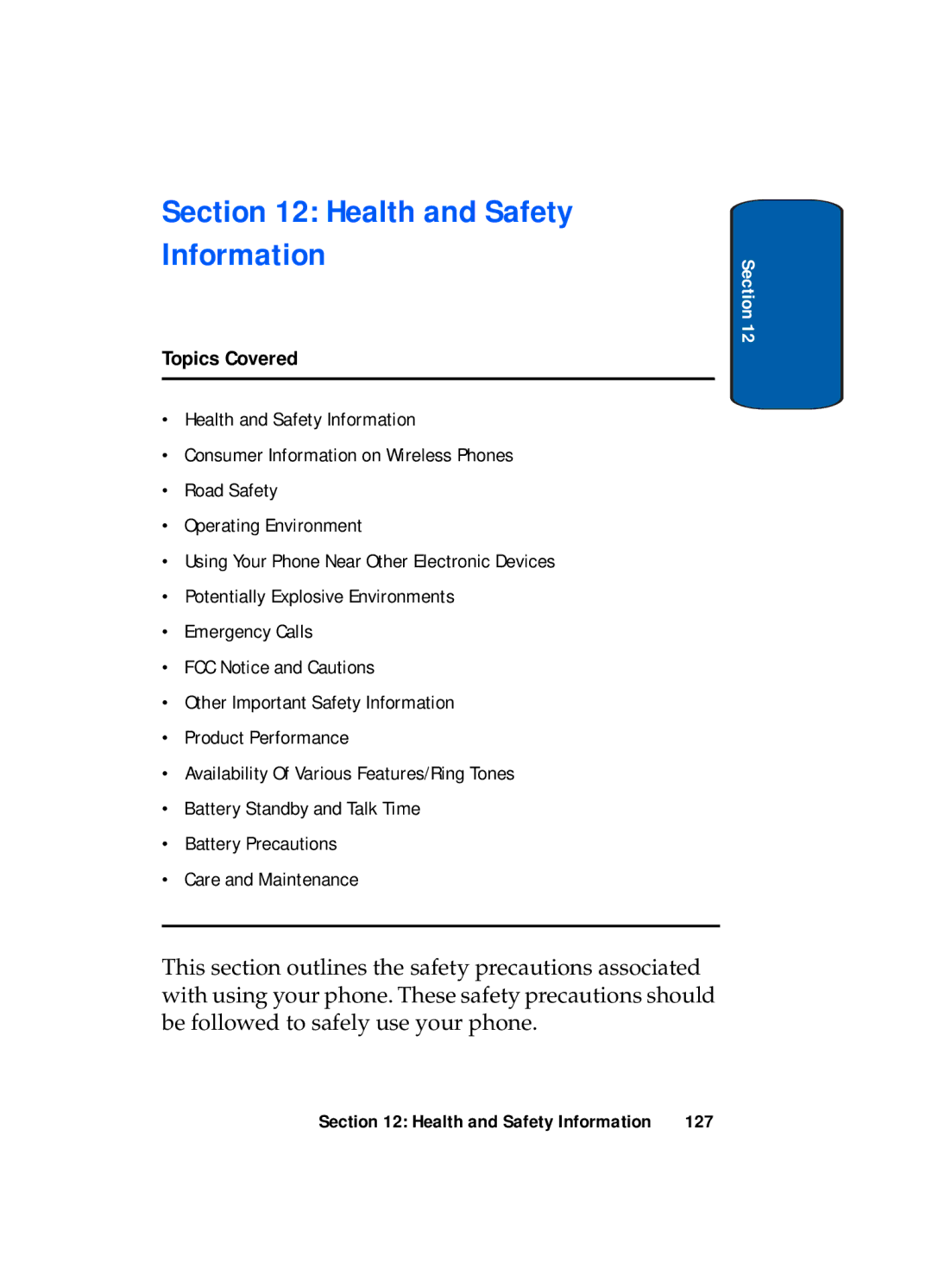 Samsung SGH-x495 Series manual Health and Safety Information 