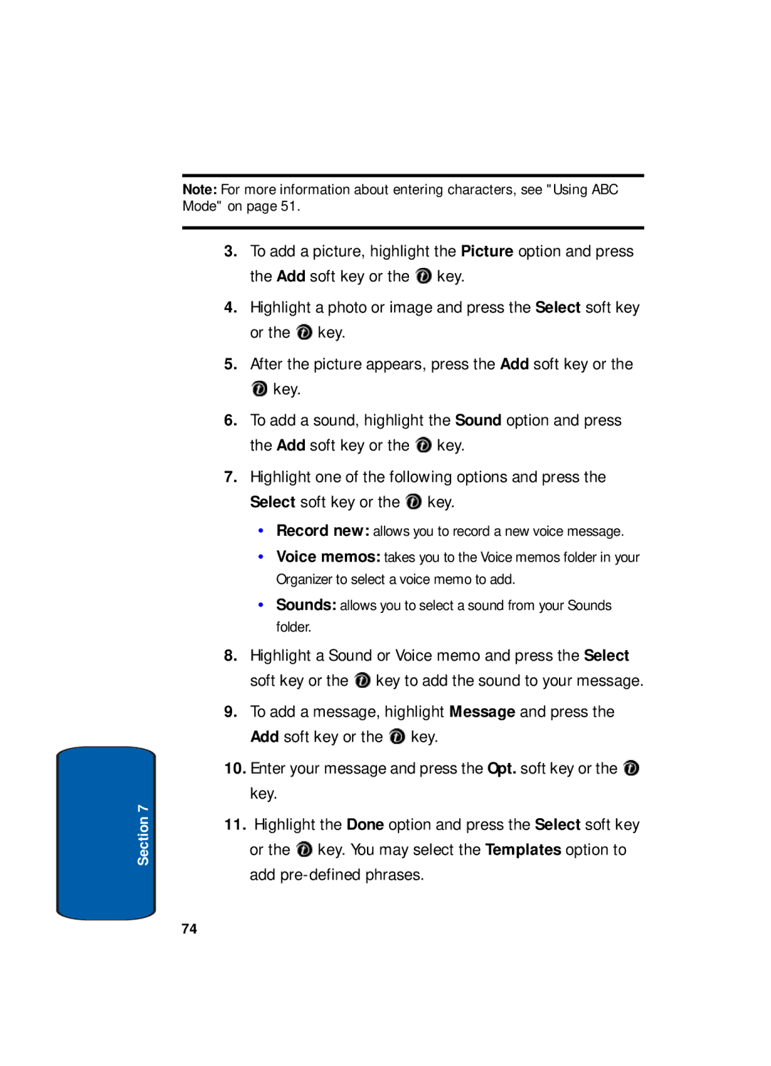 Samsung SGH-x495 Series manual Record new allows you to record a new voice message 