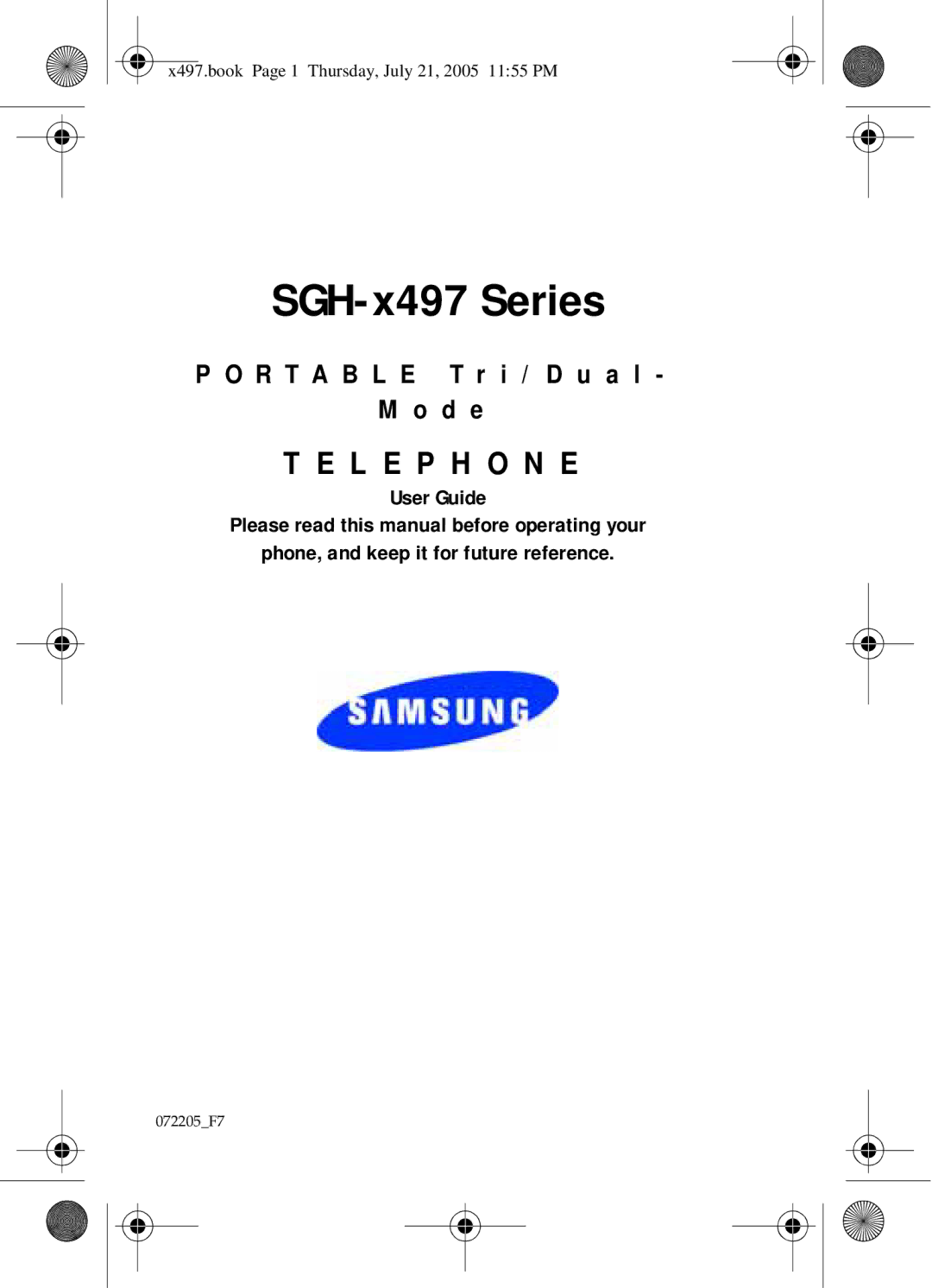 Samsung manual SGH-x497 Series 