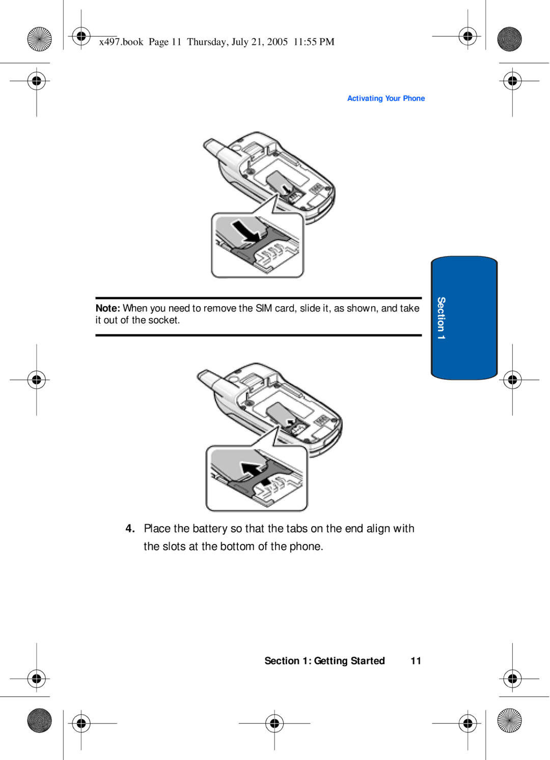 Samsung SGH-x497 manual X497.book Page 11 Thursday, July 21, 2005 1155 PM 