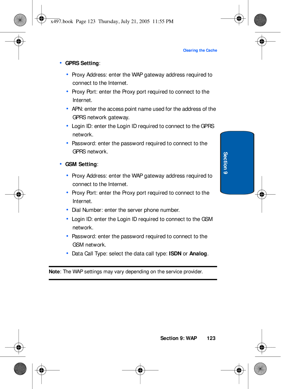 Samsung SGH-x497 manual Gprs Setting, GSM Setting 