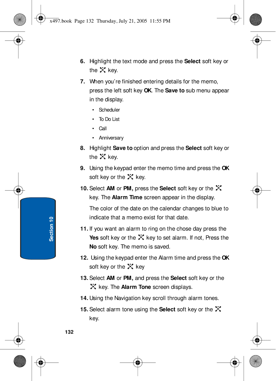 Samsung SGH-x497 manual 132 