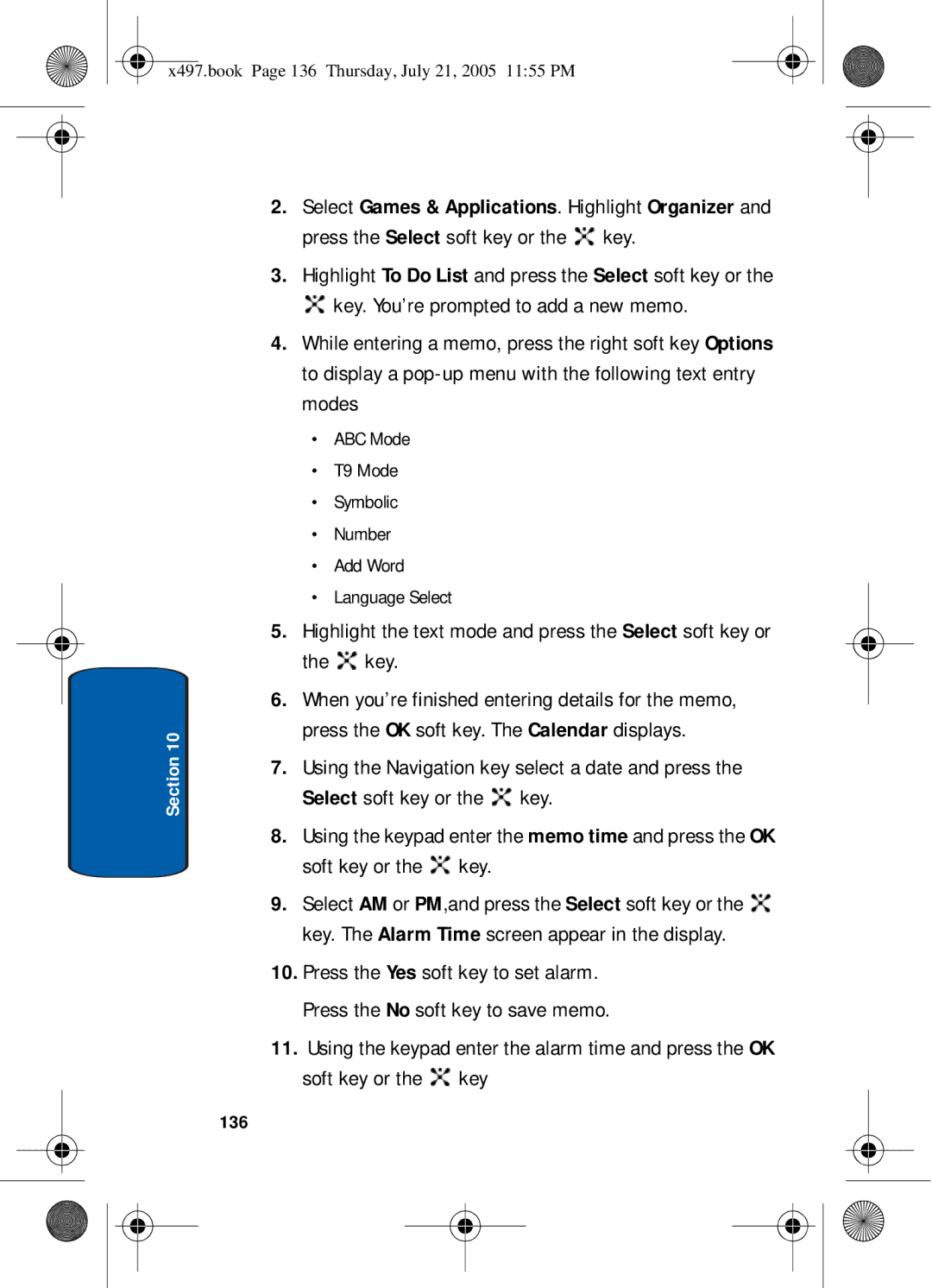 Samsung SGH-x497 manual 136 