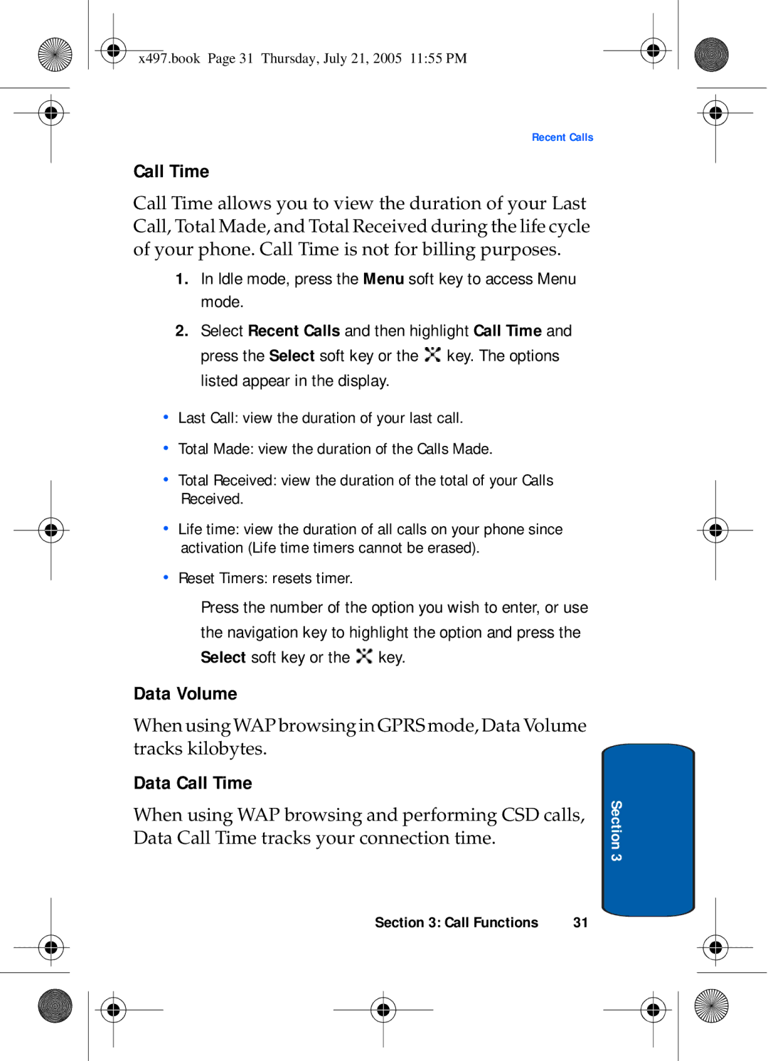 Samsung SGH-x497 manual Section 