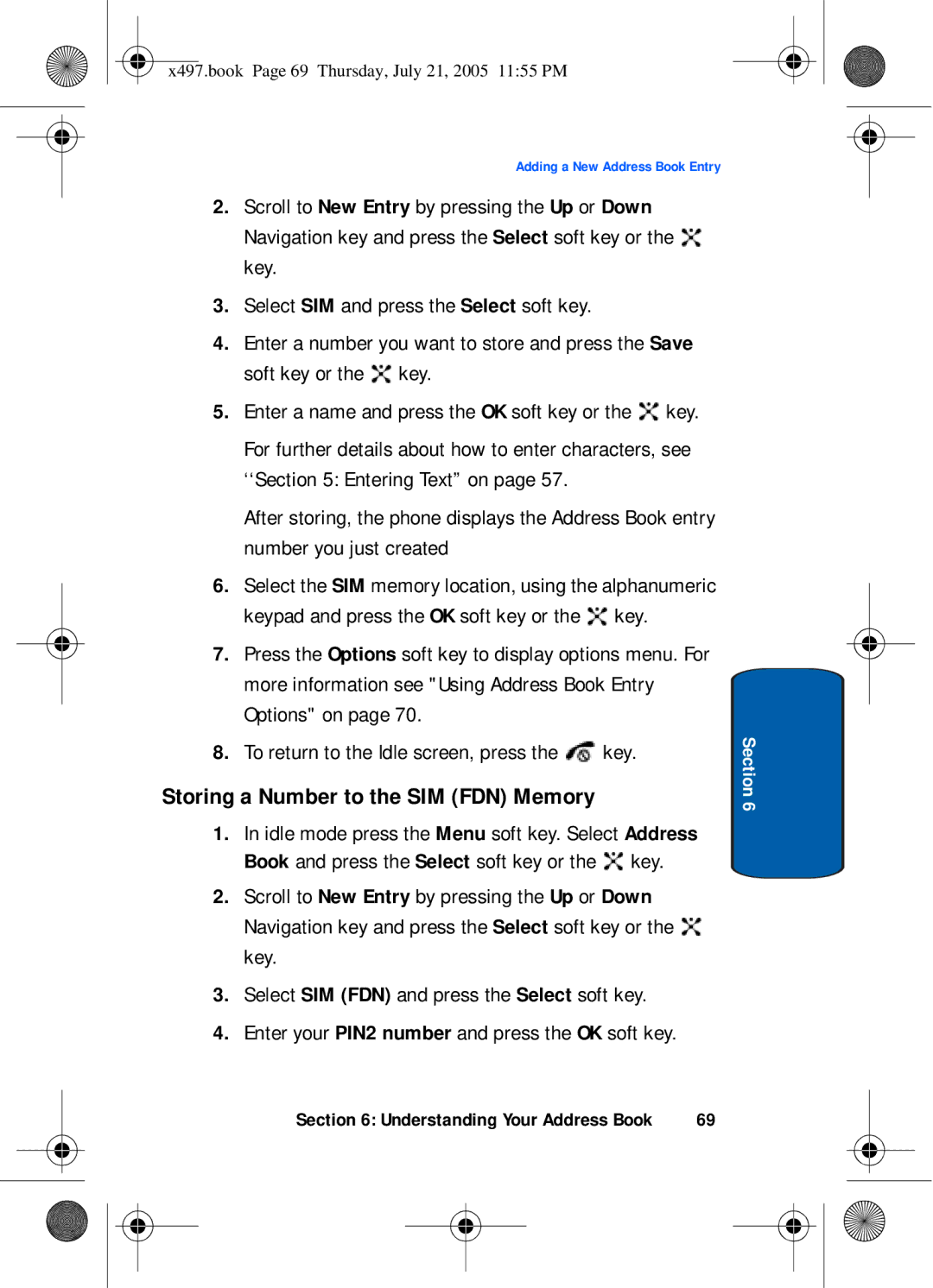 Samsung SGH-x497 manual Storing a Number to the SIM FDN Memory 