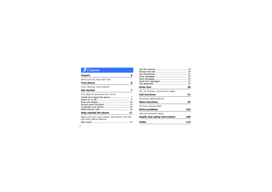 Samsung SGH-X830 manual Contents 