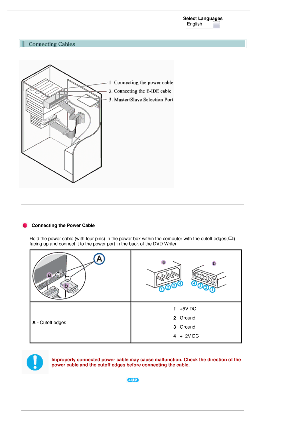 Samsung SH-S222L/BEBS user manual Connecting the Power Cable 