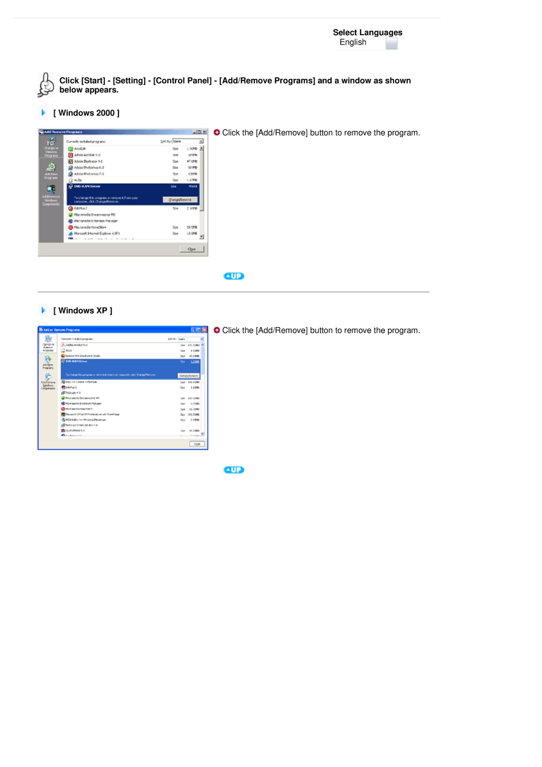 Samsung SH-S222L/BEBS user manual Click the Add/Remove button to remove the program 