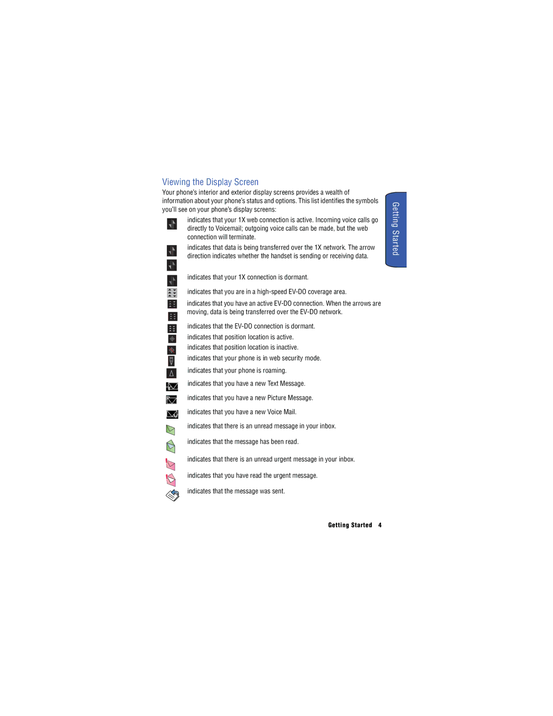 Samsung SH-u740 manual Viewing the Display Screen 