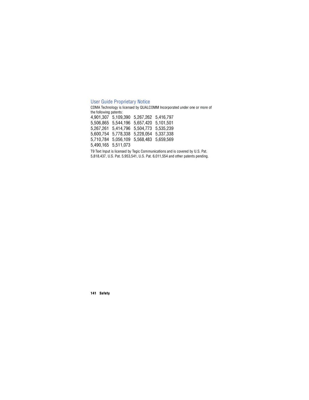 Samsung SH-u740 manual User Guide Proprietary Notice 