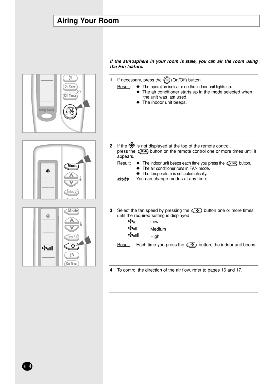 Samsung SH07AS2AX, SH09AS2G manual Airing Your Room 