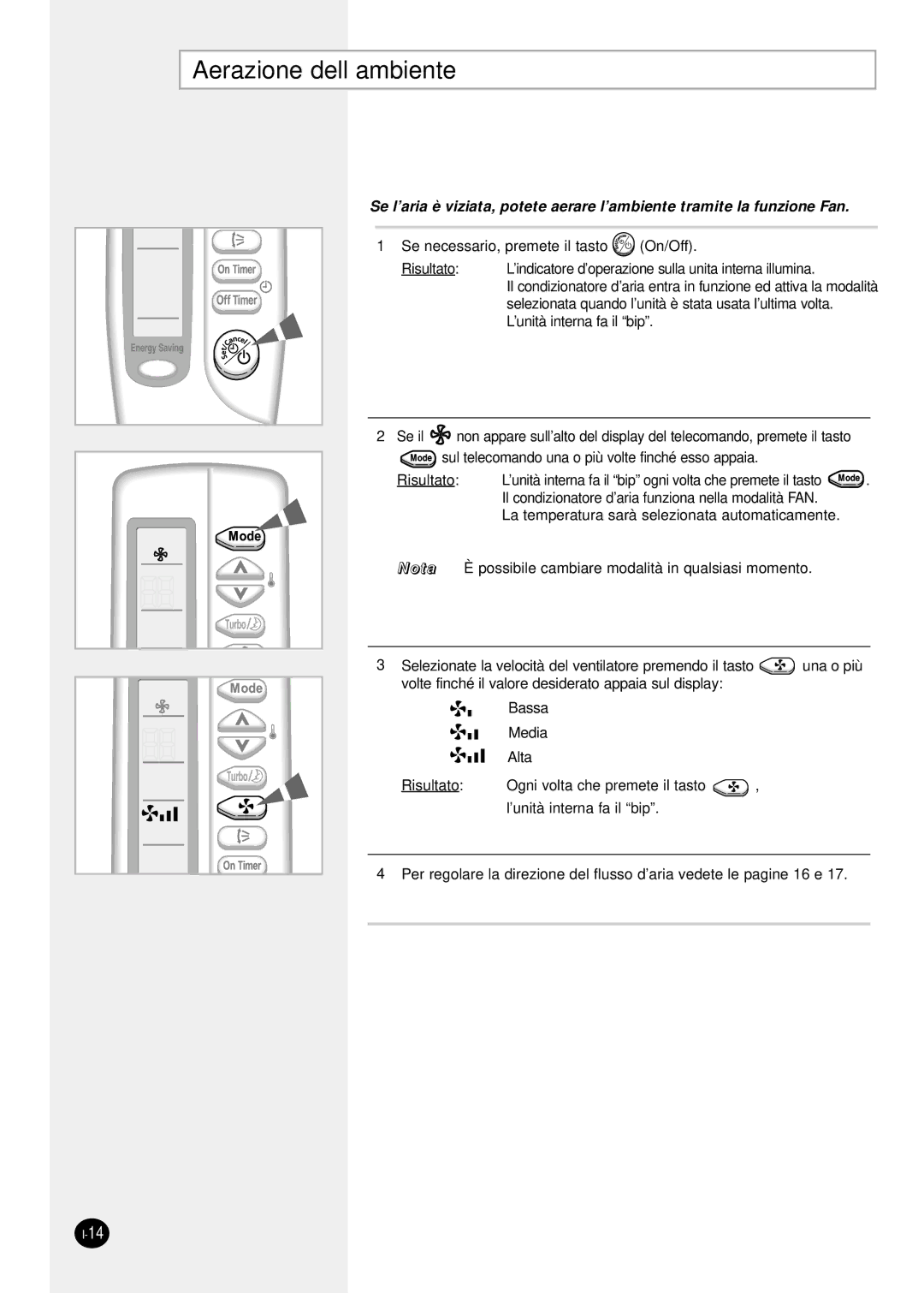 Samsung SH09ZS8X, SH07ZS8X, SH12ZSGX manual Aerazione dell’ambiente 