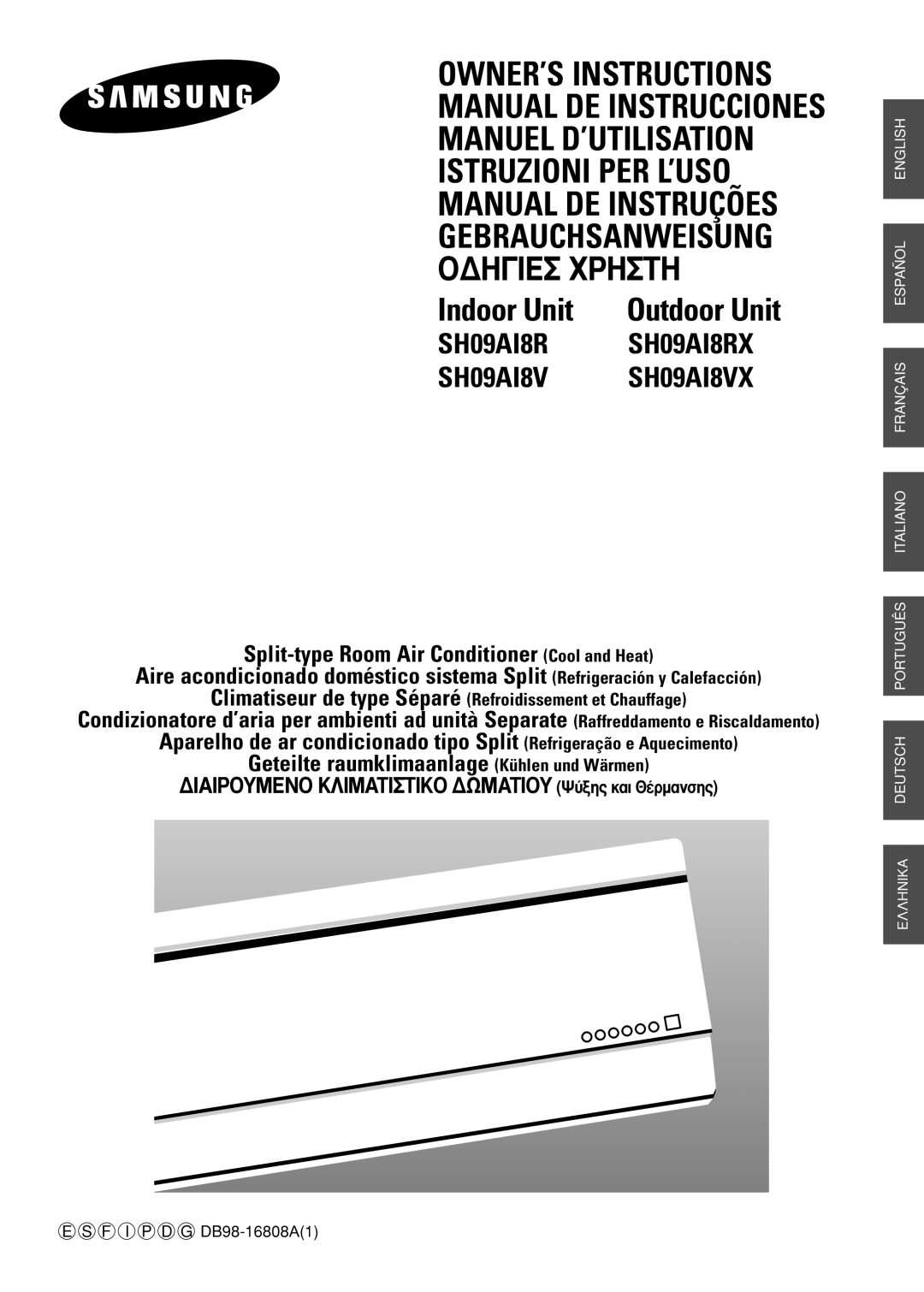 Samsung SH09AI8RX, SH09AI8V manual Indoor Unit 