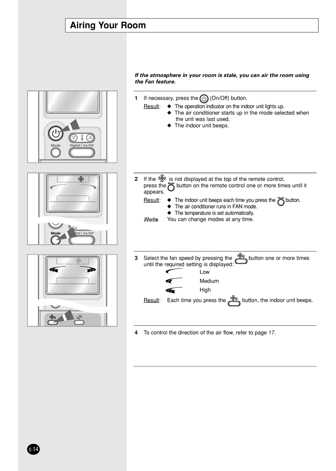 Samsung SH09AI8V/SER, SH09AI8RX/SER, SH09AI8R/SER, SH09AI8VX/SER manual Airing Your Room 