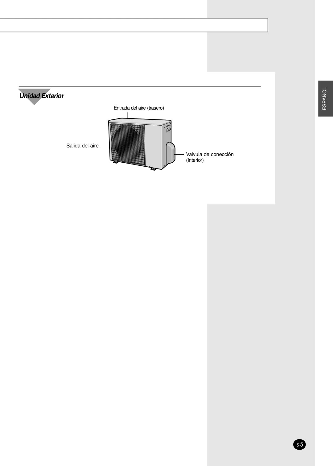 Samsung SH09AI8RX, SH09AI8VX manual Unidad Exterior 