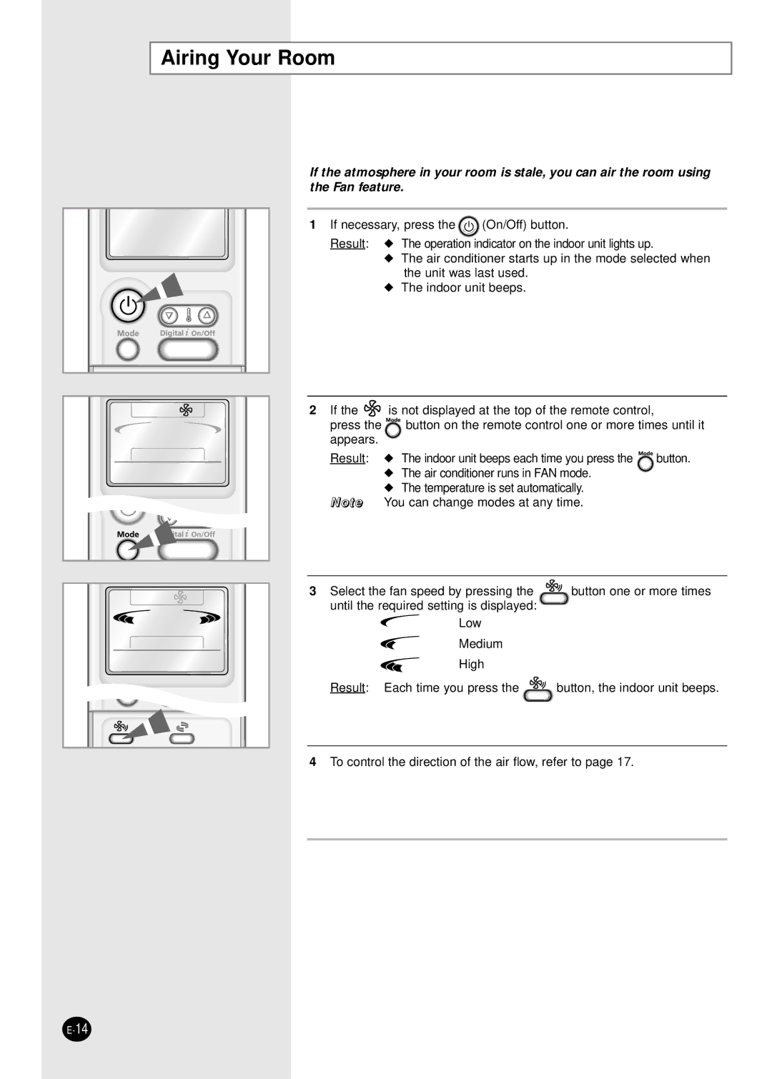 Samsung SH09AI8VD/SER, SH09AI8RD/SER manual Airing Your Room 