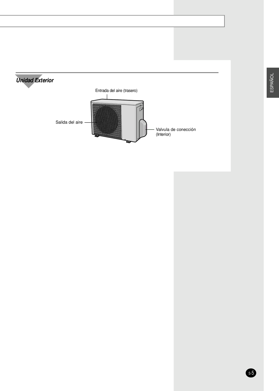 Samsung SH09AI8VD manual Unidad Exterior 