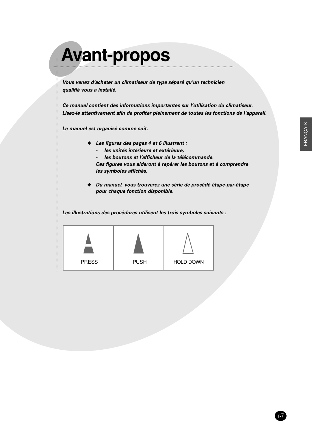 Samsung SH09AW8, SH09AWHX, SH09AWHD, SH12AWHX, SH12AWHD manual Avant-propos 