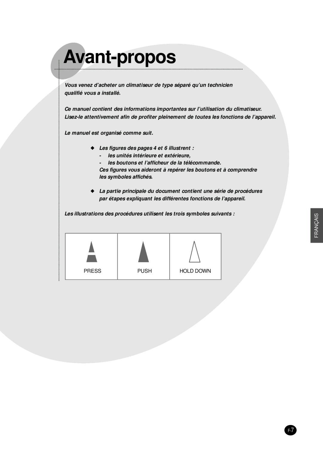 Samsung SH09VAD manual Avant-propos 