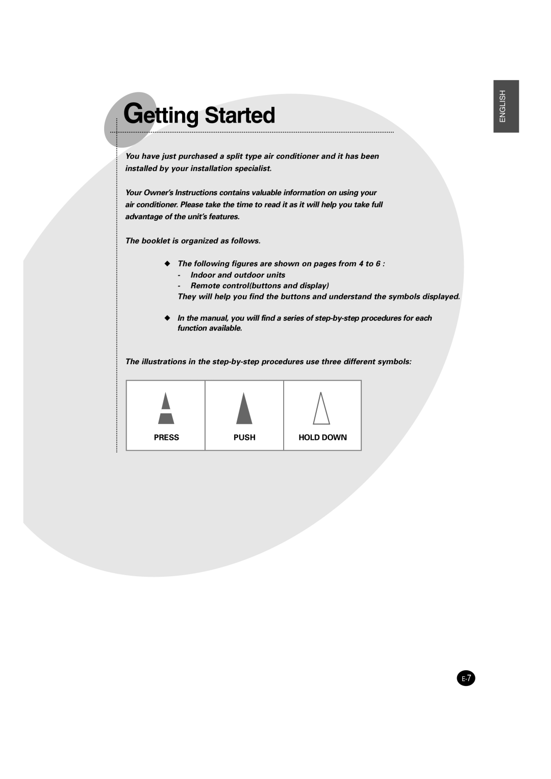 Samsung SH09AJ8, SH12AJHD manual Getting Started 