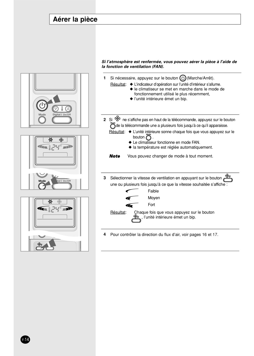 Samsung SH12BPH, SH09BPH manual Aérer la pièce 