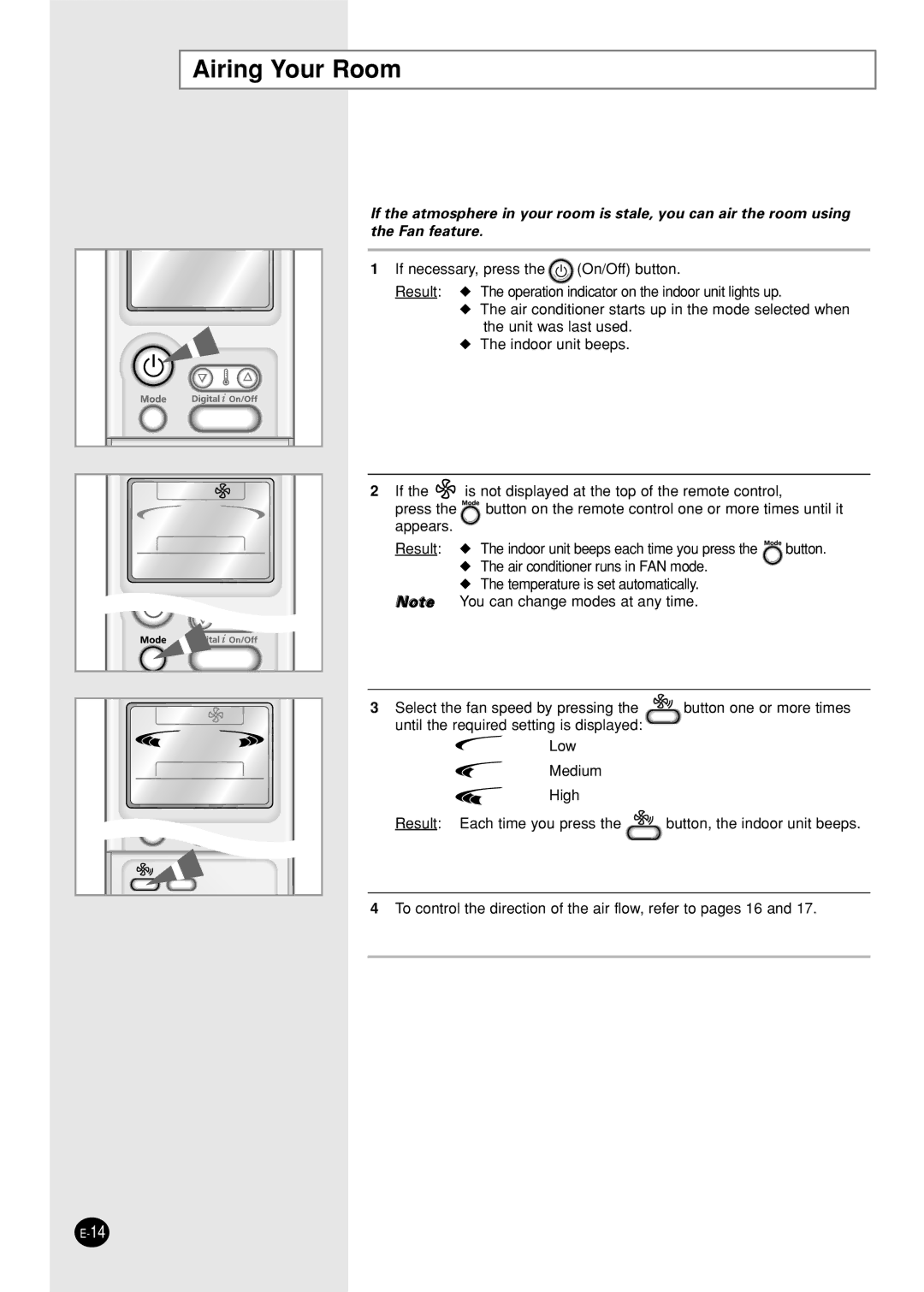 Samsung SH12BPHX, SH09BPHX manuel dutilisation Airing Your Room 